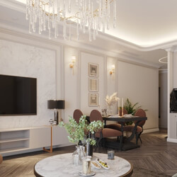  Living Room - Kitchen Interior by Hoang Phuong 
