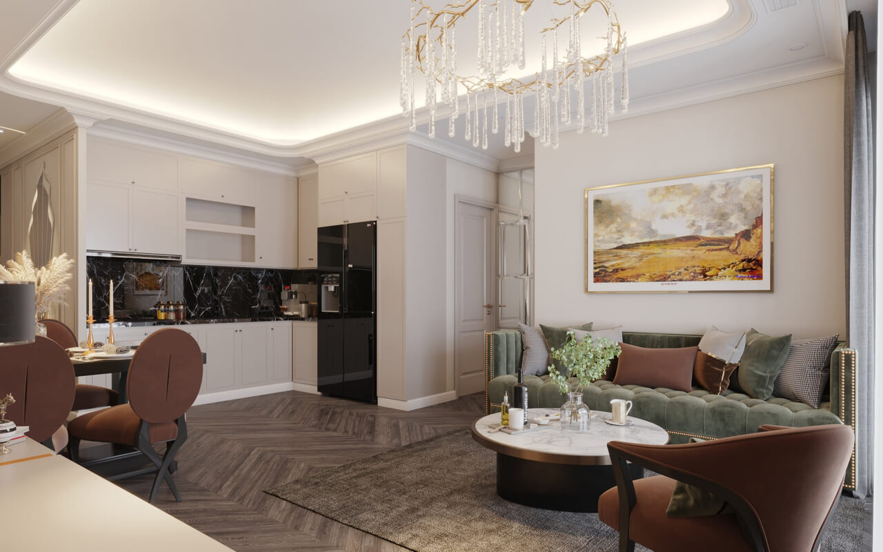  Living Room - Kitchen Interior by Hoang Phuong