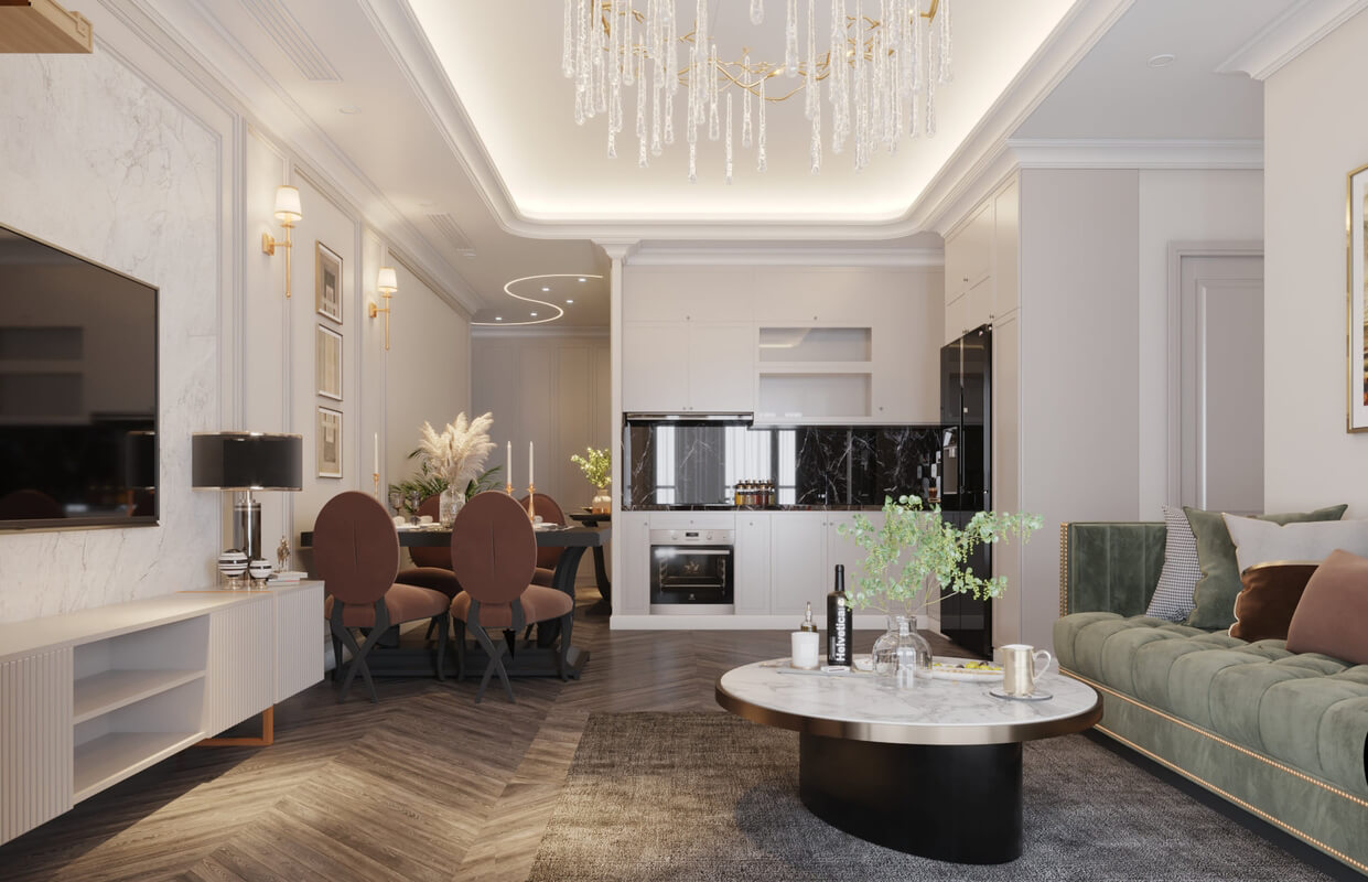  Living Room - Kitchen Interior by Hoang Phuong