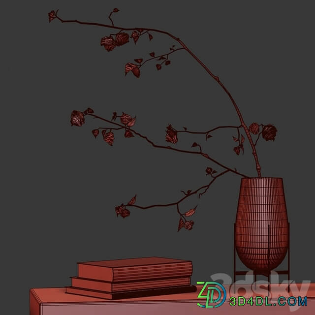 Decorative set with branch
