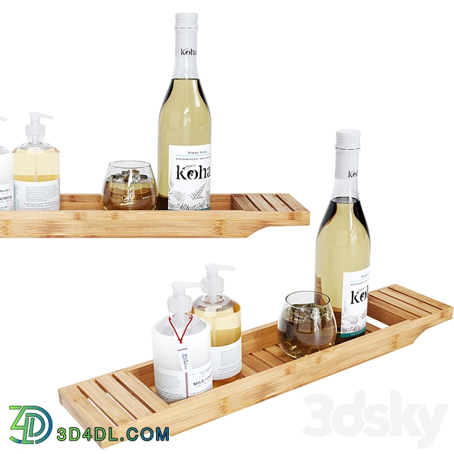 Mind Reader 27in Brown Bamboo Bathtub Caddy Organizer set