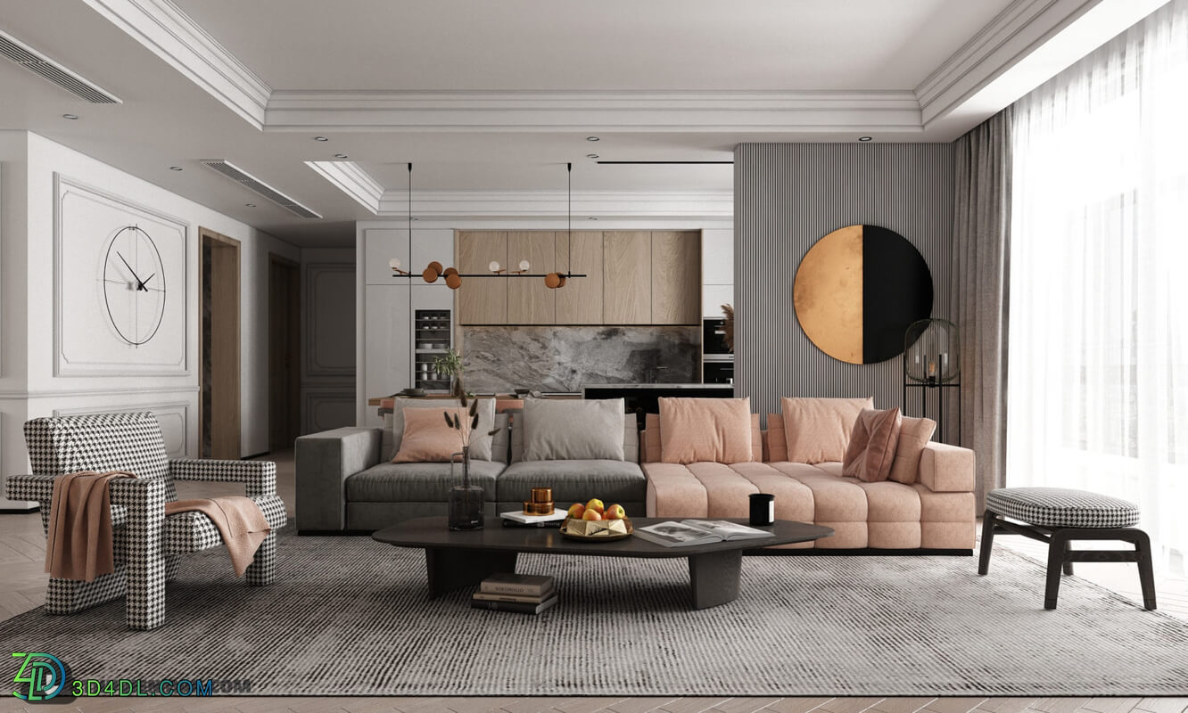 3D Interior Scene File 3dsmax Model Livingroom 337 By HuyHieuLee