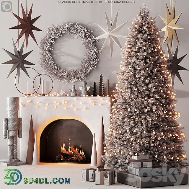 240 happy new year 04 christmas tree mono 01 light CORONA