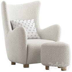 CB2 Bozzi Lounge Chair and Ottoman 