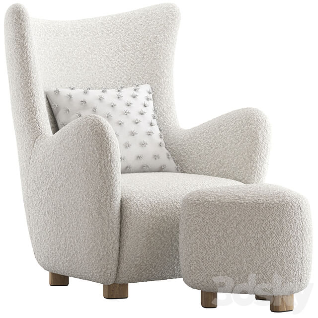 CB2 Bozzi Lounge Chair and Ottoman