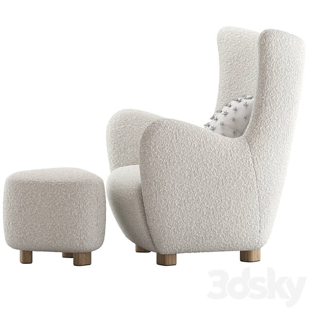 CB2 Bozzi Lounge Chair and Ottoman