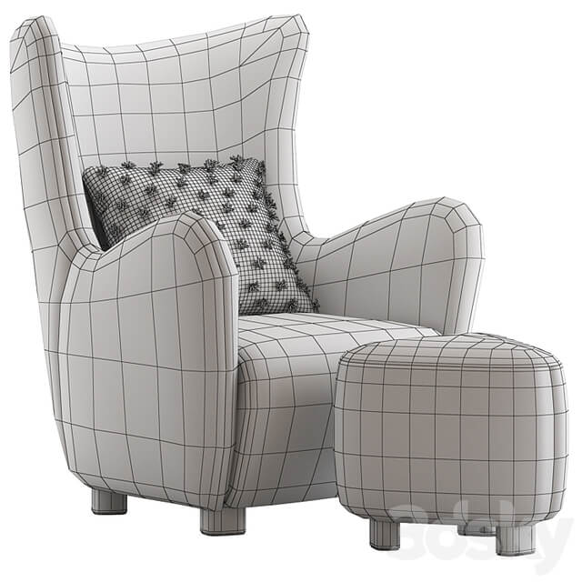 CB2 Bozzi Lounge Chair and Ottoman