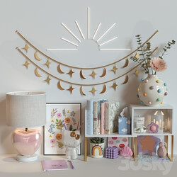 Girl pink decor set 