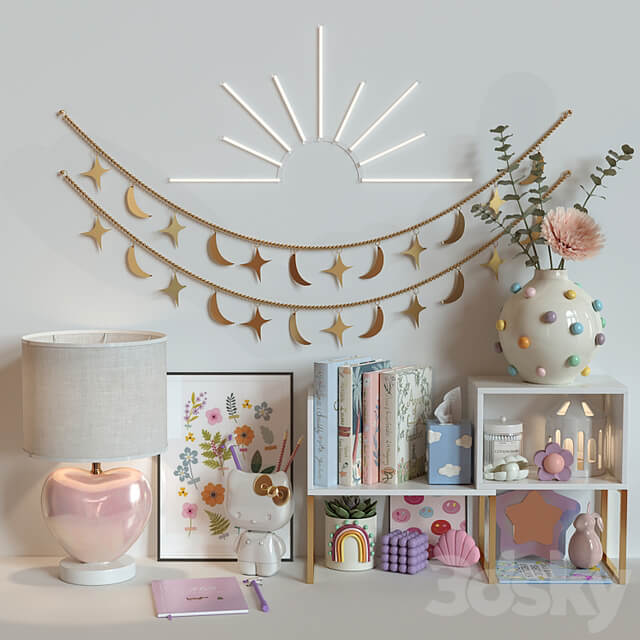 Girl pink decor set