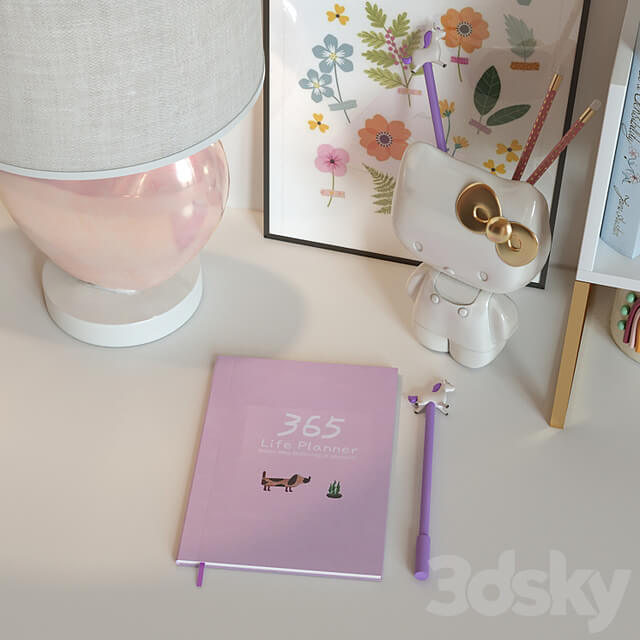 Girl pink decor set