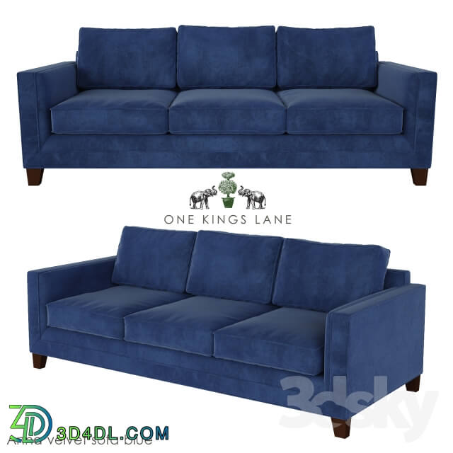 Anna Velvet Sofa Blue
