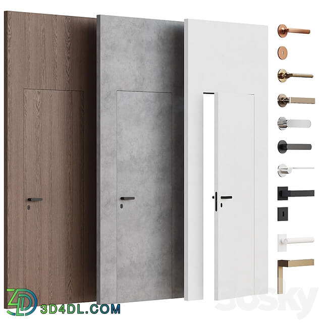 Flush mounted doors with fittings