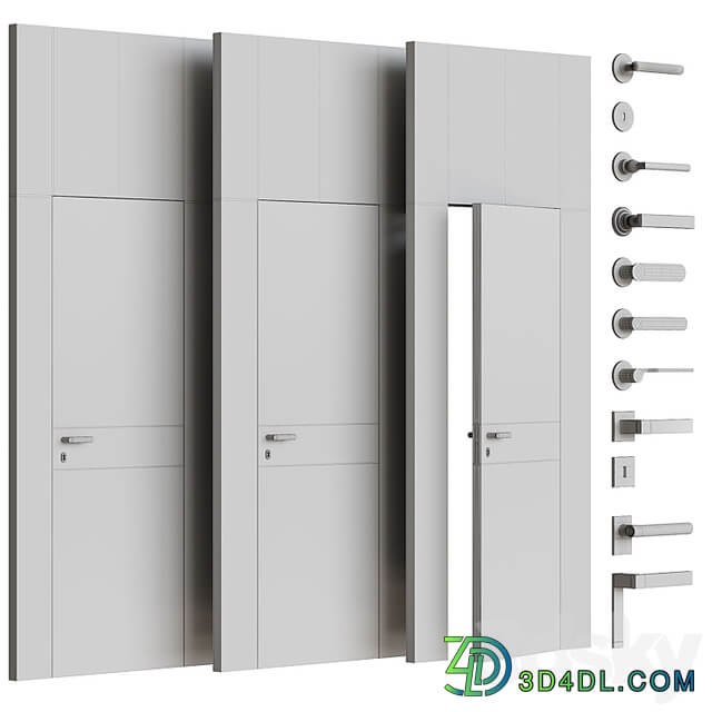 Flush mounted doors with fittings