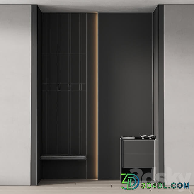 246 hallway zone 08 minimal hall with big stand mirror 01