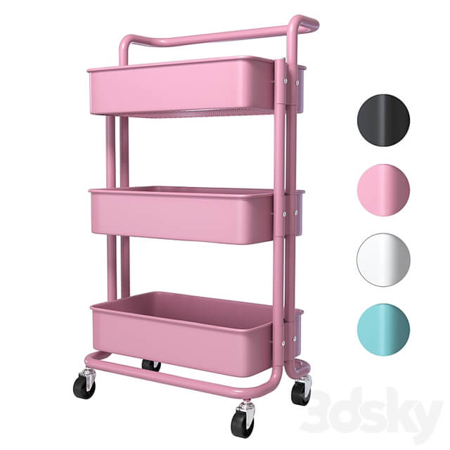 SPOWAY. Bookcase on wheels, trolley organizer for storage