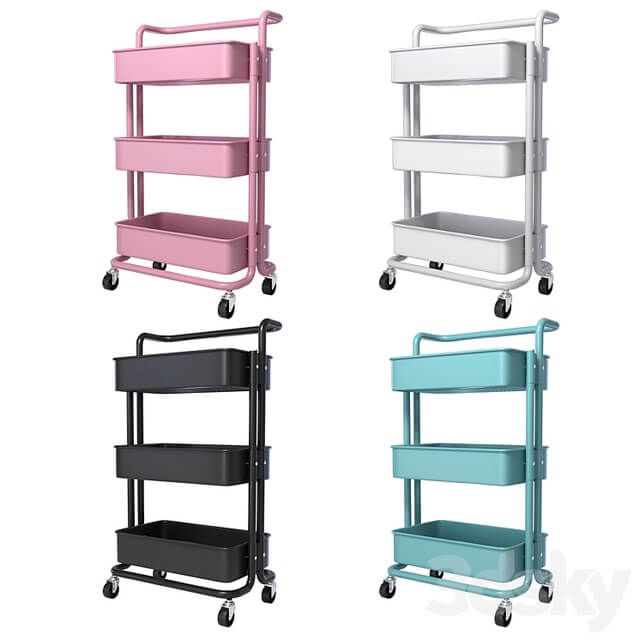 SPOWAY. Bookcase on wheels, trolley organizer for storage