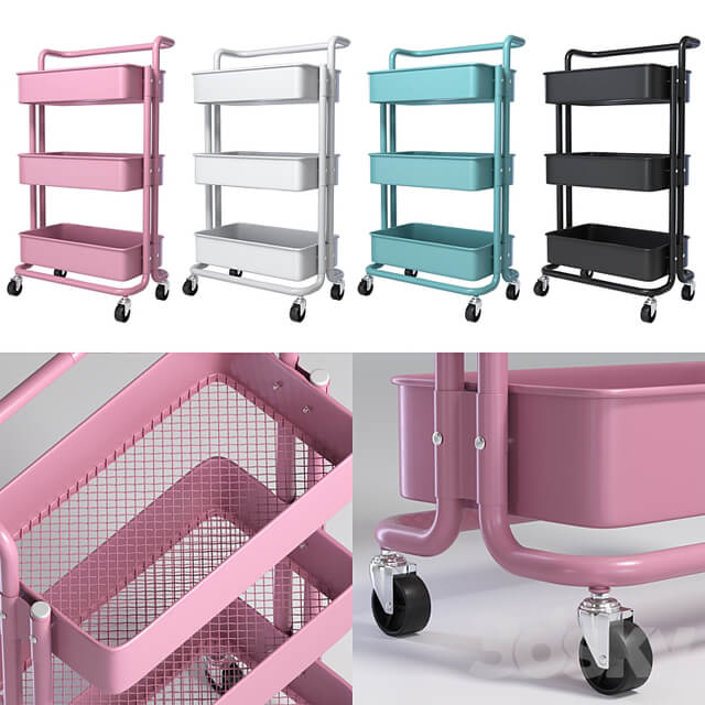 SPOWAY. Bookcase on wheels, trolley organizer for storage