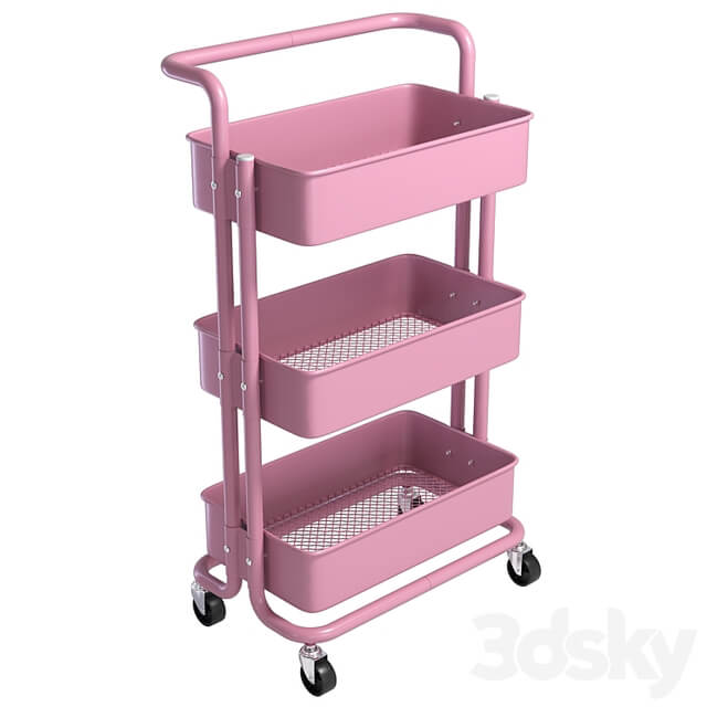SPOWAY. Bookcase on wheels, trolley organizer for storage