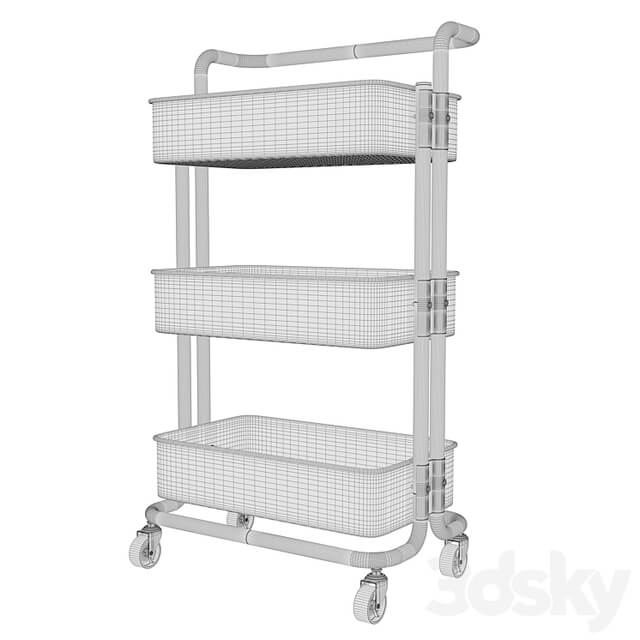 SPOWAY. Bookcase on wheels, trolley organizer for storage