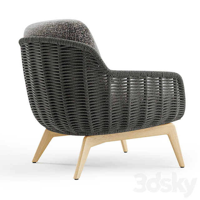 Outdoor Garden Woven Lounge Armchair Belt Cord