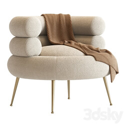 White Barrel Lounge Chair 