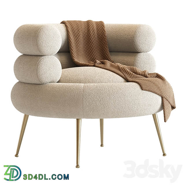White Barrel Lounge Chair