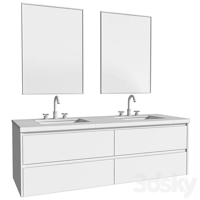 Modern Bathroom Furniture.Washbasin Cabinet With Built in Basin