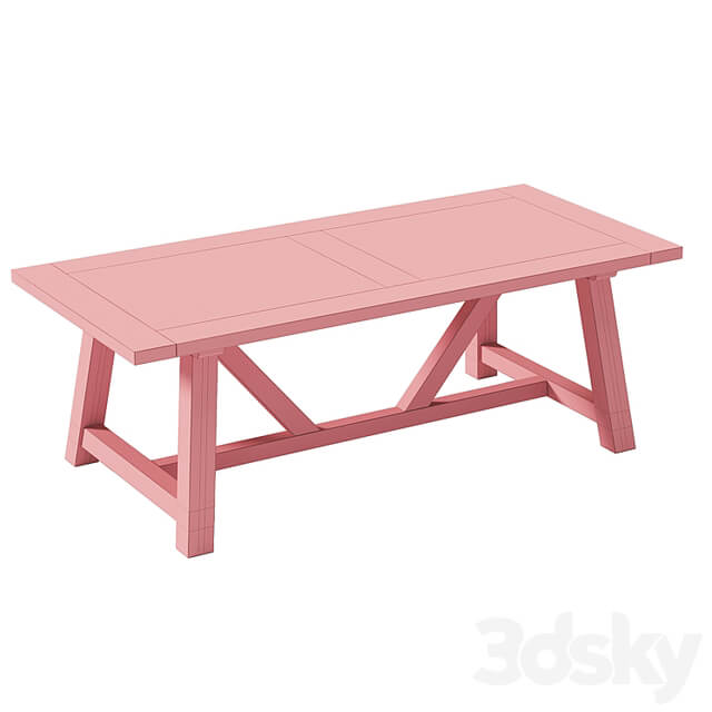Reclaimed Russian Oak Trestle Rectangular Dining Table