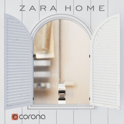 Zara Home mirror in a wooden frame 39 SHUTTERS 39  