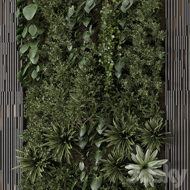 Indoor Wall Vertical Garden in Wooden Base Set 1395