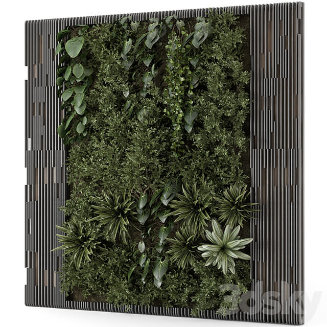 Indoor Wall Vertical Garden in Wooden Base Set 1395