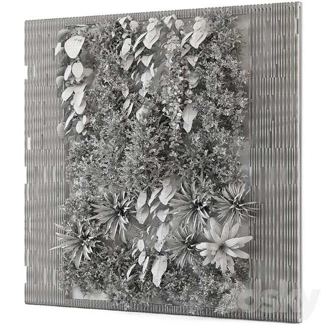 Indoor Wall Vertical Garden in Wooden Base Set 1395
