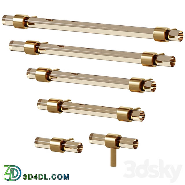 Furniture handle PUR Acrylic & Brass by Meraki
