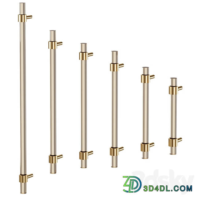 Furniture handle PUR Acrylic & Brass by Meraki