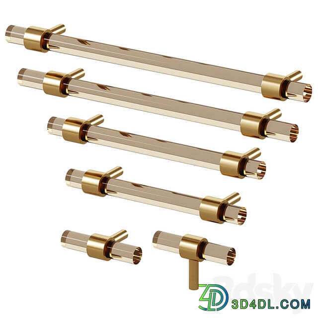 Furniture handle PUR Acrylic & Brass by Meraki