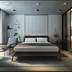 3D Interior Scenes File 3dsmax Model Bedroom 08 