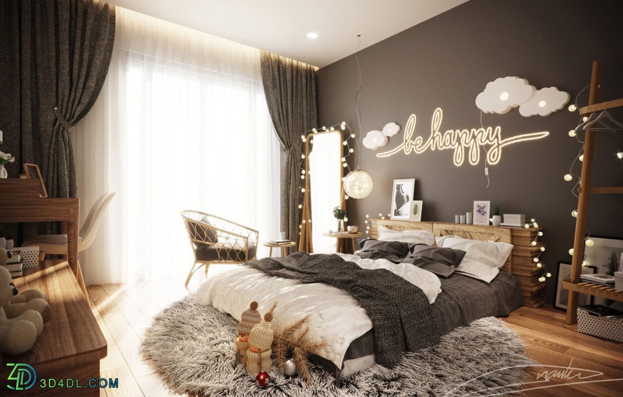 3D Interior Scenes File 3dsmax Model Bedroom 452 By Nam Ha