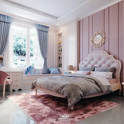 3D Interior Scenes File 3dsmax Model Bedroom Girl 93 