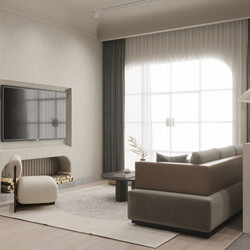  Living Room- Kitchen Interior by Tuan Dat 