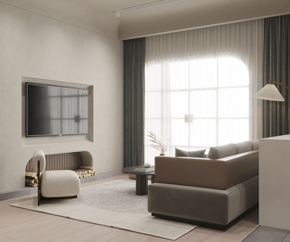  Living Room- Kitchen Interior by Tuan Dat