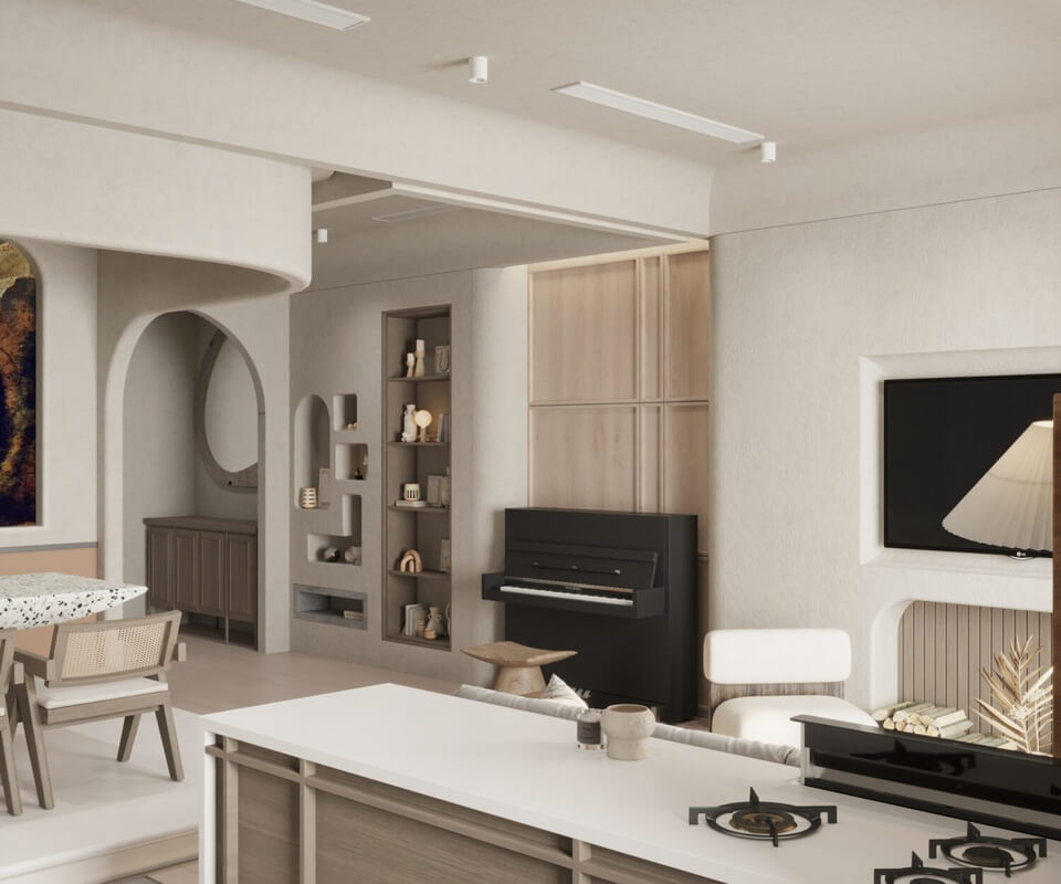  Living Room- Kitchen Interior by Tuan Dat