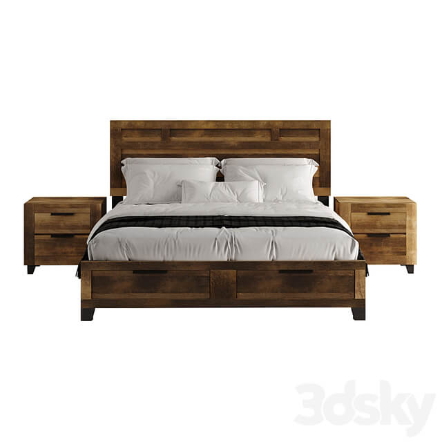 Morales Rustic Wood Bed