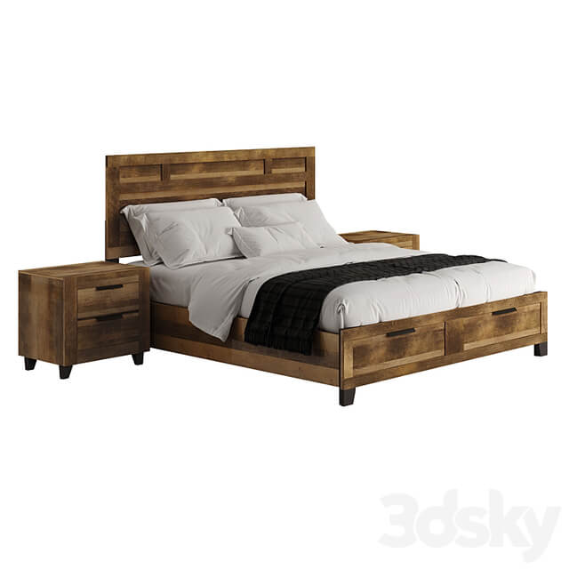 Morales Rustic Wood Bed