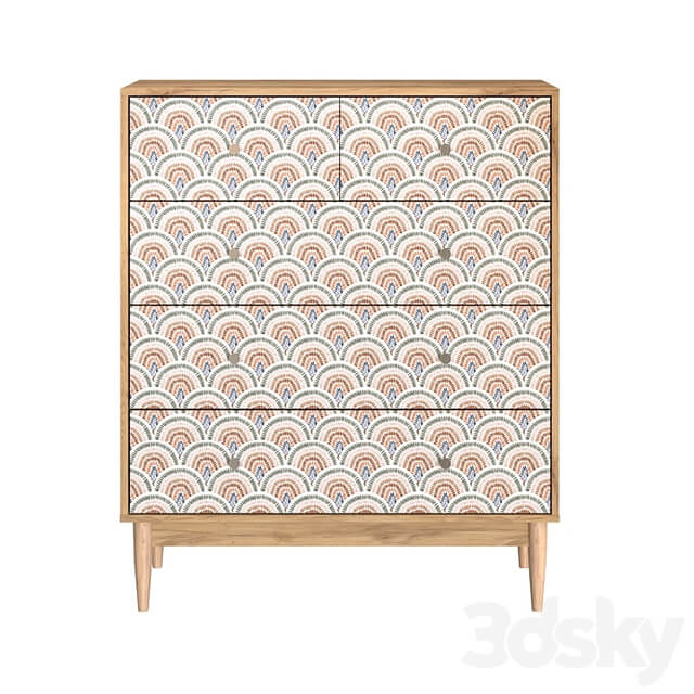 Chest of drawers Tyrone 1 Shell Lace Tulip