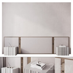 Bedroom headboard with bronze 