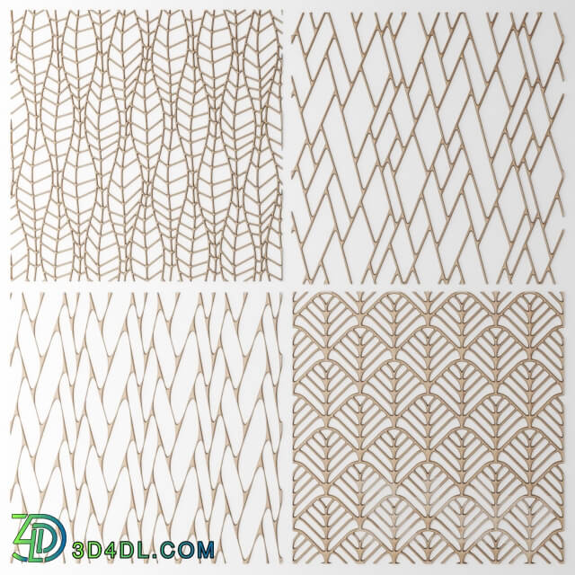 Lattice panel pattern art abstraction decorative interior wall decor 3D Models
