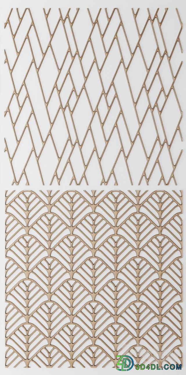 Lattice panel pattern art abstraction decorative interior wall decor 3D Models