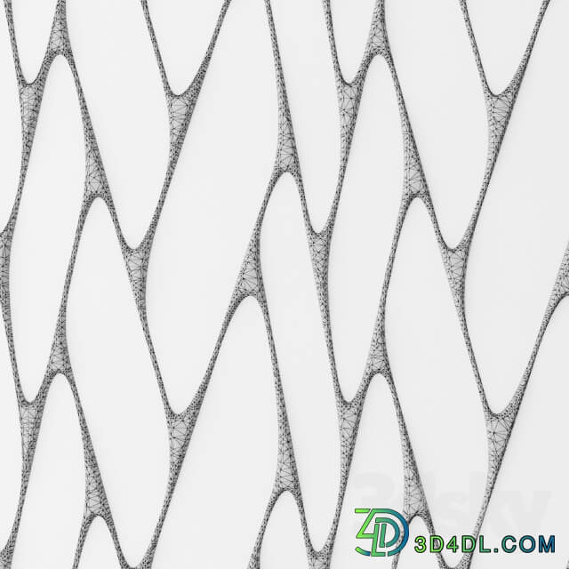 Lattice panel pattern art abstraction decorative interior wall decor 3D Models