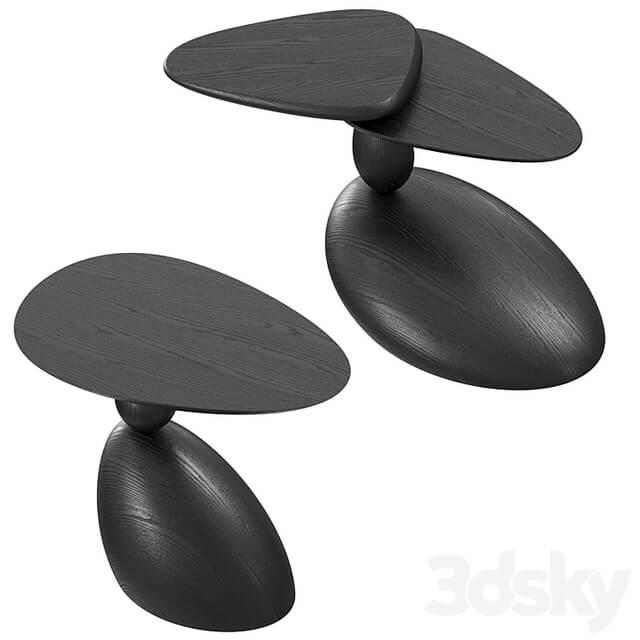 Stones and Twins coffee tables by WOODZENART from the Stone Story collection