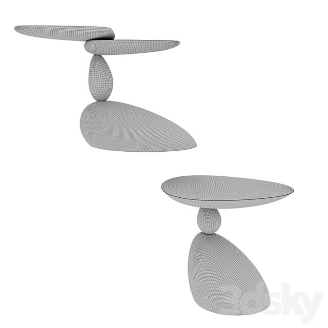 Stones and Twins coffee tables by WOODZENART from the Stone Story collection